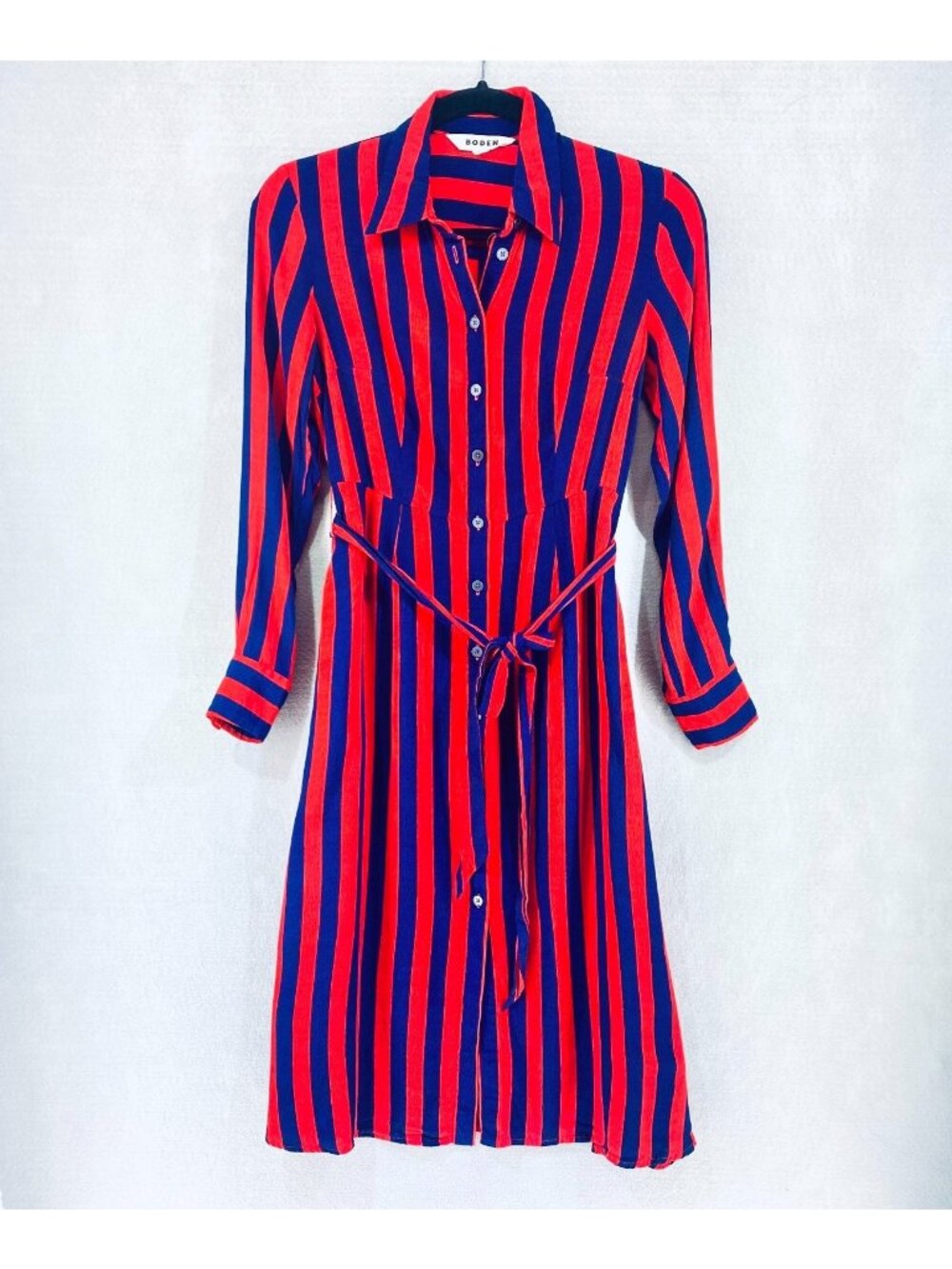 Boden Shirt Dress Womens 2 Multicolor Stripe Button Up Maxi Career Statement